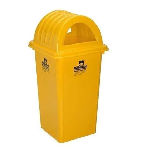 Nilkamal Plastic Dustbin with Dome Lid – 60 Litres (Yellow) | Durable & Hygienic Waste Bin for Home, Office & Outdoor Use