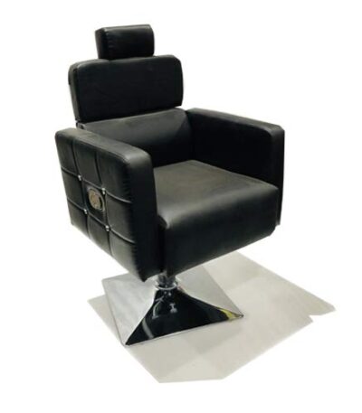 KRISHTHA Office Chair – Hydraulic Salon/Barber Beauty Parlour Chair with Push Back System, Leatherette Cushion Seat & Steel Base (Black, Heavy-Duty)