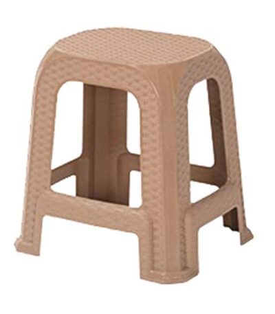 Nilkamal Plastic Stool – Dark Beige | Lightweight, Durable & Stackable | Multipurpose Stool for Home, Kitchen, Bathroom & Outdoor Use
