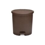 Nilkamal 12 Litre Home Paddle Dustbin – Rust Brown | Compact Foot Pedal Bin for Kitchen, Bathroom, Office & Indoor Use