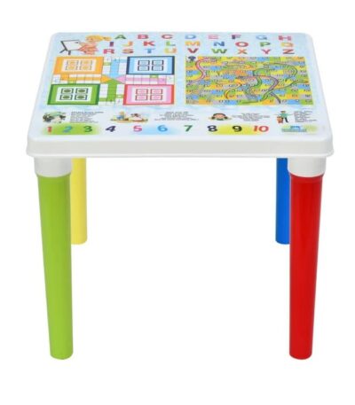 Nilkamal Genius Kids Ludo Table – Milky White | Multi-Functional Study & Play Table for Kids | Durable, Child-Safe Plastic with Built-in Ludo Game Surface