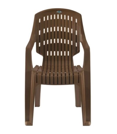 Nilkamal Mid Back Plastic Chair – Dark Beige | Lightweight, Stackable Chair for Home, Office, Garden, Balcony & Outdoor Use