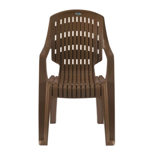 Nilkamal Mid Back Plastic Chair – Dark Beige | Lightweight, Stackable Chair for Home, Office, Garden, Balcony & Outdoor Use