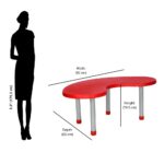 Nilkamal Smilo Kids Activity Table – Crate Red | Multipurpose Bean-Shaped Table for Play & Learning Spaces