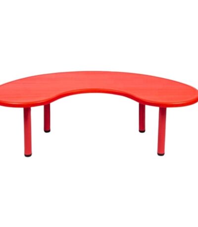 Krishtha Plastic Kids Moon Table – Semi-Circular Study Table with Steel Frame for Preschool & Home Use | Durable & Portable for Ages 2–5 Years | Red