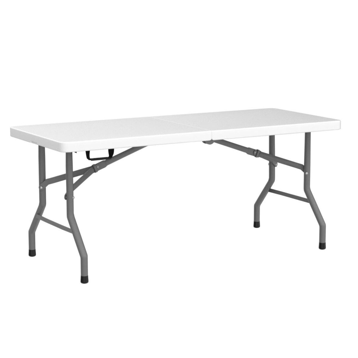 Krishtha 6FT Plastic Folding Table – White | Half-Fold Portable Table for Parties, Events, Backyard, Dining & Outdoor Use