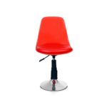 KRISHTHA Adjustable Leatherette Barstool – Red | Swivel Counter Height Stool with Backrest & Chrome Base for Kitchen, Bar, Office