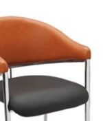 KRISHTHA Orange & Black Lobby Chair | Stylish Visitor Chair for Lobby, Office, Reception Area