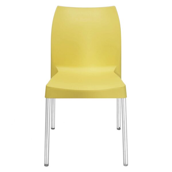 Nilkamal Plastic Mid Back Chair with Armrest – Yellow | Stackable & Dust-Free | Ideal for Home, Office & Outdoor Use