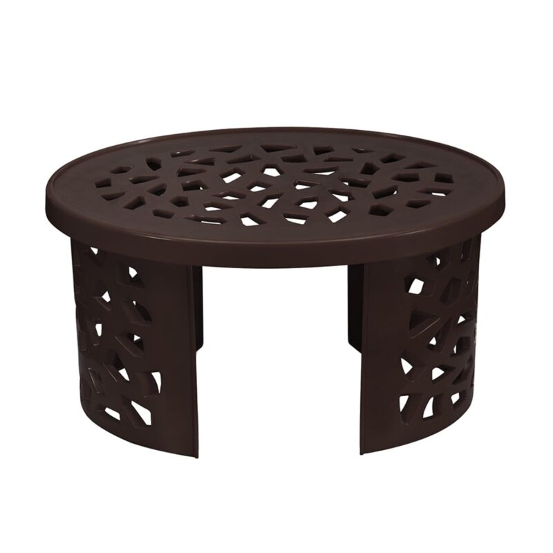Nilkamal Crystal Plastic Contemporary Trolley Center Table (Brown) – Versatile Knockdown Teapoy for Home, Office, and Outdoor Use