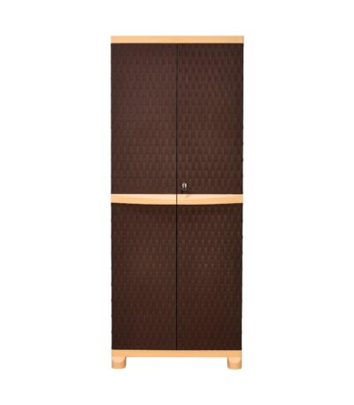 Nilkamal Freedom Big 6 Plastic Storage Cabinet | Multipurpose Wardrobe & Organizer | Weathered Brown/Biscuit