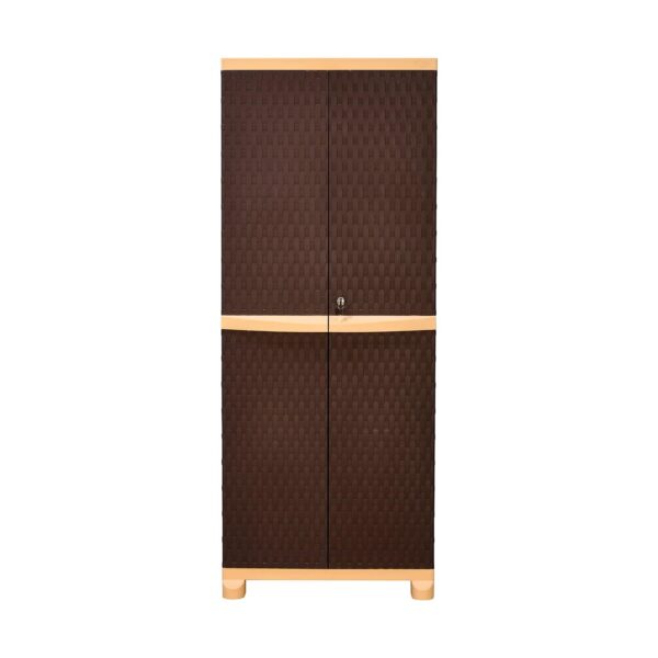 Nilkamal Freedom Big 6 Plastic Storage Cabinet | Multipurpose Wardrobe & Organizer | Weathered Brown/Biscuit