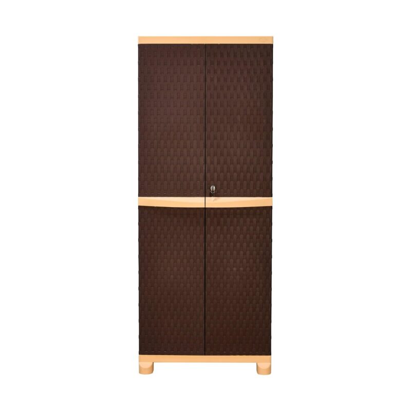 Nilkamal Freedom Big 6 Plastic Storage Cabinet | Multipurpose Wardrobe & Organizer | Weathered Brown/Biscuit