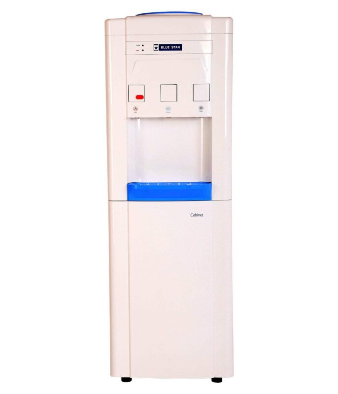 Blue Star BWD3FMRGA Water Dispenser with 14L Cooling Cabinet – Hot, Cold & Normal Water | SS304 Tank | Floor Standing