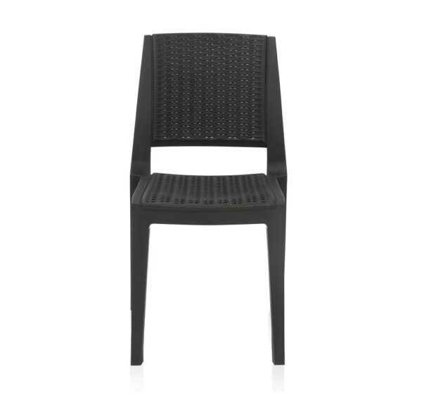 Nilkamal Plastic Mid Back Chair for Living Room – Black | Lightweight, Stackable, Durable Chair for Home, Office, Garden & Outdoor Use