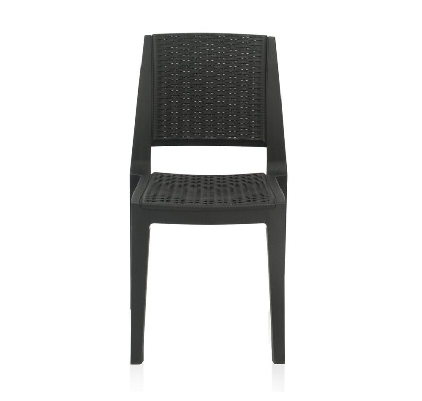Nilkamal Plastic Mid Back Chair for Living Room – Black | Lightweight, Stackable, Durable Chair for Home, Office, Garden & Outdoor Use