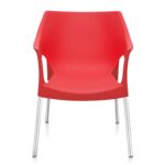 Nilkamal Novella Bright Red Patio Chair | Ergonomic Plastic Chair for Balcony, Garden, Outdoor & Indoor Use | Weather-Resistant & Durable