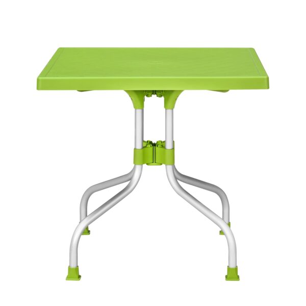 Nilkamal Orchid Square Plastic Dining Table – Green | Durable Table for Indoor & Outdoor Use | Home, Office, Café, and Restauran