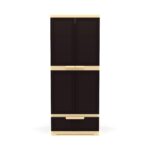 Nilkamal Freedom FMDR1BE Compact Plastic Storage Cabinet with 1 Bottom Drawer | Multipurpose Organizer | Weathered Brown & Biscuit