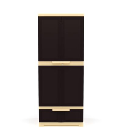 Nilkamal Freedom FMDR1BE Compact Plastic Storage Cabinet with 1 Bottom Drawer | Multipurpose Organizer | Weathered Brown & Biscuit