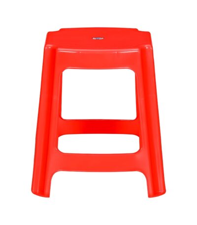 Nilkamal Strong & Durable Plastic Seating Stool – Bright Red | Multipurpose Stool for Home, Office, Bathroom, Kitchen & Garden | High Load Capacity for Adults & Kids