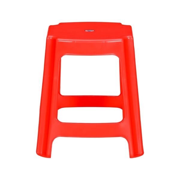 Nilkamal Strong & Durable Plastic Seating Stool – Bright Red | Multipurpose Stool for Home, Office, Bathroom, Kitchen & Garden | High Load Capacity for Adults & Kids