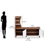 Nilkamal Caspian Wall Unit – Engineered Wood | Walnut & White Finish | Storage Cabinet & Shelves for Living Room, Bedroom & Office