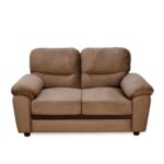 Nilkamal Rebecca Fabric 2 Seater Sofa – Brown | Velvet Upholstery, Deep Seating & Armrests | No Assembly Required
