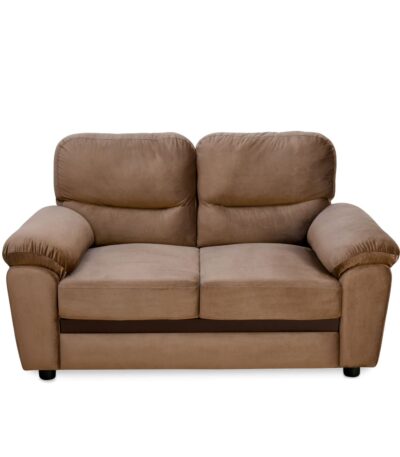 Nilkamal Rebecca Fabric 2 Seater Sofa – Brown | Velvet Upholstery, Deep Seating & Armrests | No Assembly Required