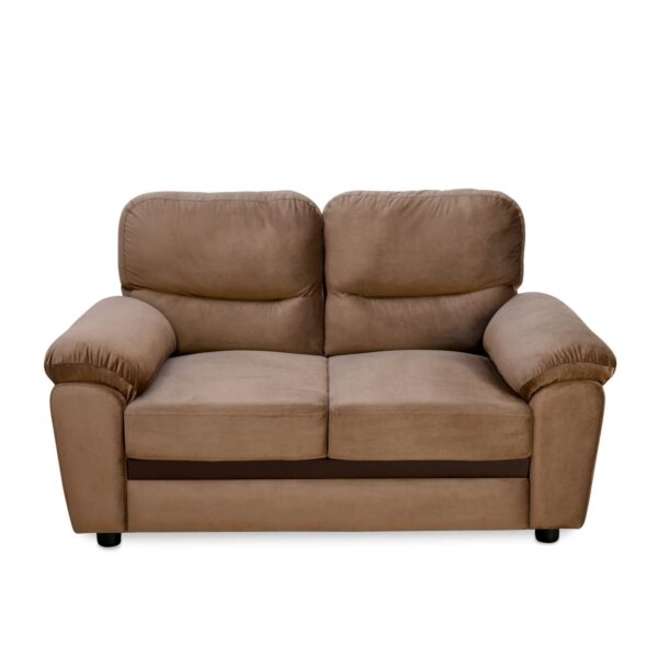 Nilkamal Rebecca Fabric 2 Seater Sofa – Brown | Velvet Upholstery, Deep Seating & Armrests | No Assembly Required