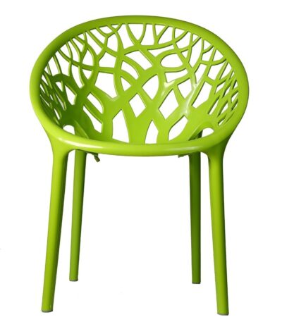 Nilkamal Stylee Ventral Arm Chair – Lime Green | 100% Polypropylene | Stackable & Dust-Free | Indoor & Outdoor Use