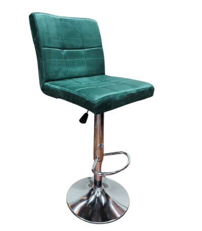 KRISHTHA Adjustable Swivel Bar Stool – Green | PU Leather, Hydraulic Lift, Thick Seat Cushion, Armless Kitchen Counter Chair with Backrest