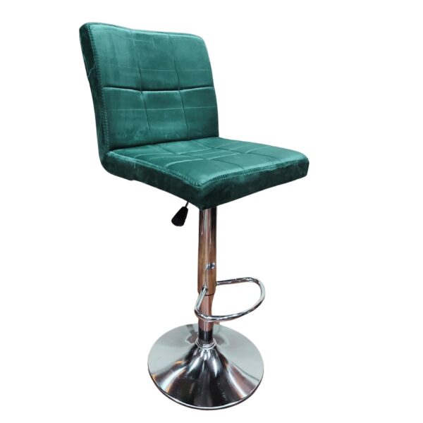 KRISHTHA Adjustable Swivel Bar Stool – Green | PU Leather, Hydraulic Lift, Thick Seat Cushion, Armless Kitchen Counter Chair with Backrest