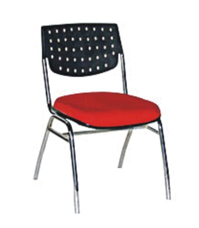 KRISHTHA Plastic Restaurant & Cafeteria Chairs – Ergonomic, Durable & Stylish (Black & Red)