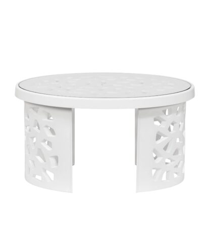 Nilkamal Crystal Contemporary Plastic Trolley Center Table – Canny Rust & Milky White | Multipurpose Coffee/Tea Table for Home & Office