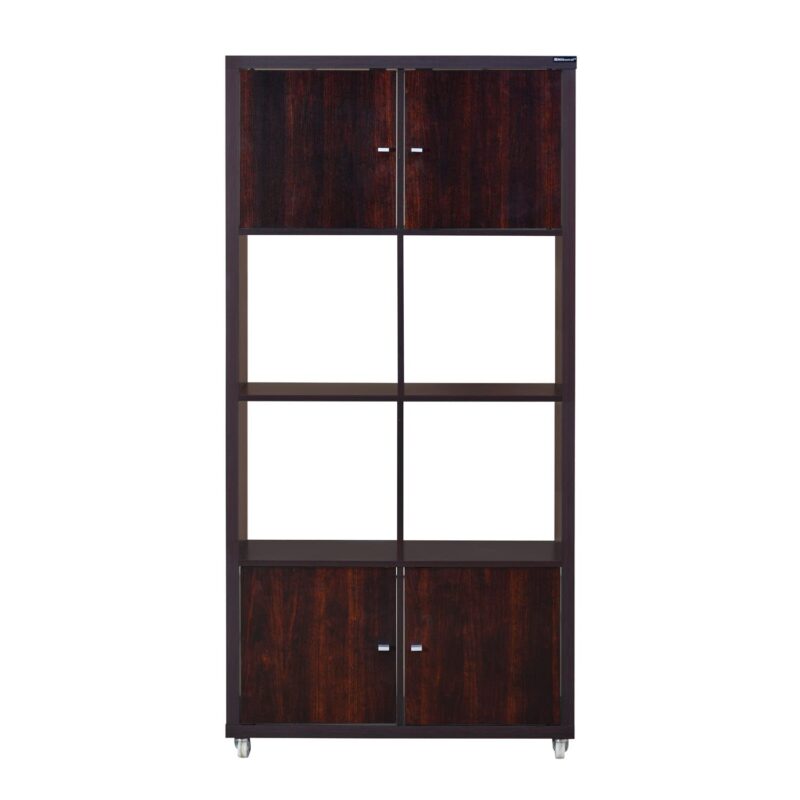 Nilkamal Joss Engineered Wood Book Case – Large Floor-Mounted Bookshelf with Shelves (Walnut Finish)