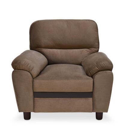 Nilkamal 1-Seater Sofa – Brown | Velvet Upholstery, Neem & Engineered Wood Frame | Compact Sofa for Living Room, Bedroom & Office