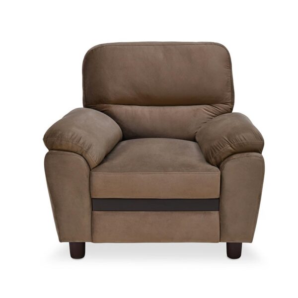 Nilkamal 1-Seater Sofa – Brown | Velvet Upholstery, Neem & Engineered Wood Frame | Compact Sofa for Living Room, Bedroom & Office