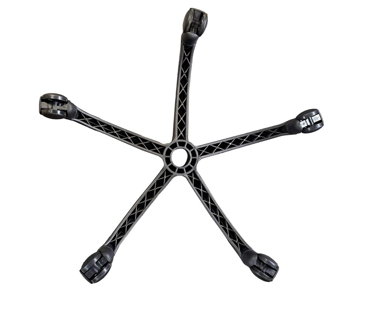 KRISHTHA Universal Nylon Chair Base with Caster Wheels – Shining Matt Black Finish