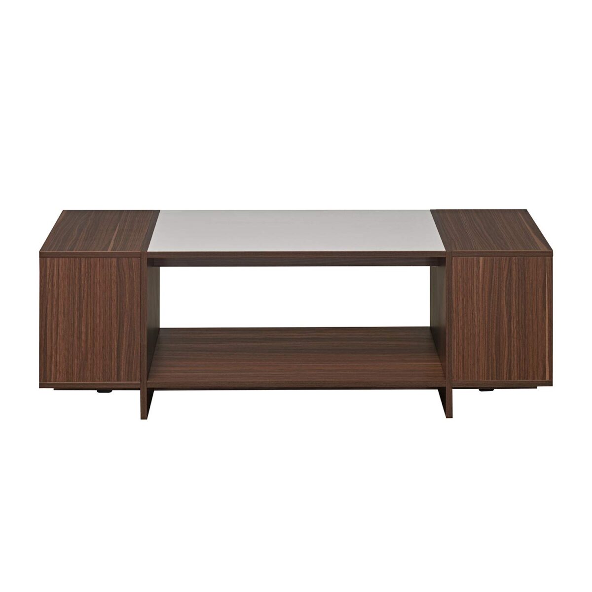 Nilkamal Carin Engineered Wood Center Table – Rectangular Coffee Table with Shelf, Walnut/Oak Finish