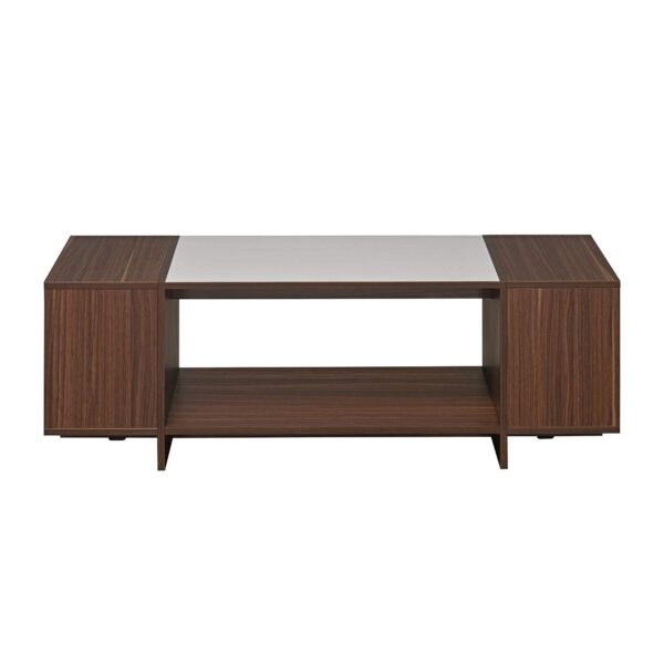 Nilkamal Carin Engineered Wood Center Table – Rectangular Coffee Table with Shelf, Walnut/Oak Finish