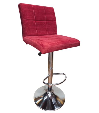 KRISHTHA Red PU Leather Adjustable Swivel Bar Stool | Armless Hydraulic Counter Height Chair with Thick Cushion & Backrest | Modern Kitchen & Bar Stool