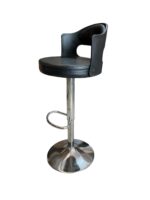KRISHTHA Wooden Expert Rotating Chair – 360° Swivel Leather Chair for Bar, Living Room & Dining Room (Black)