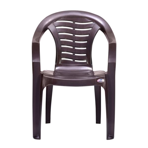 Nilkamal Plastic Ergonomic Chair (Weather Brown) | Comfortable Arm Chair for Home, Office, Garden & Outdoor | Durable & Easy to Maintain