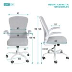 KRISHTHA KR Ergonomic Office Chair – Mid-Back Mesh Desk Chair with Lumbar Support, Flip-Up Armrests, and Adjustable Height for Home & Office (Grey)