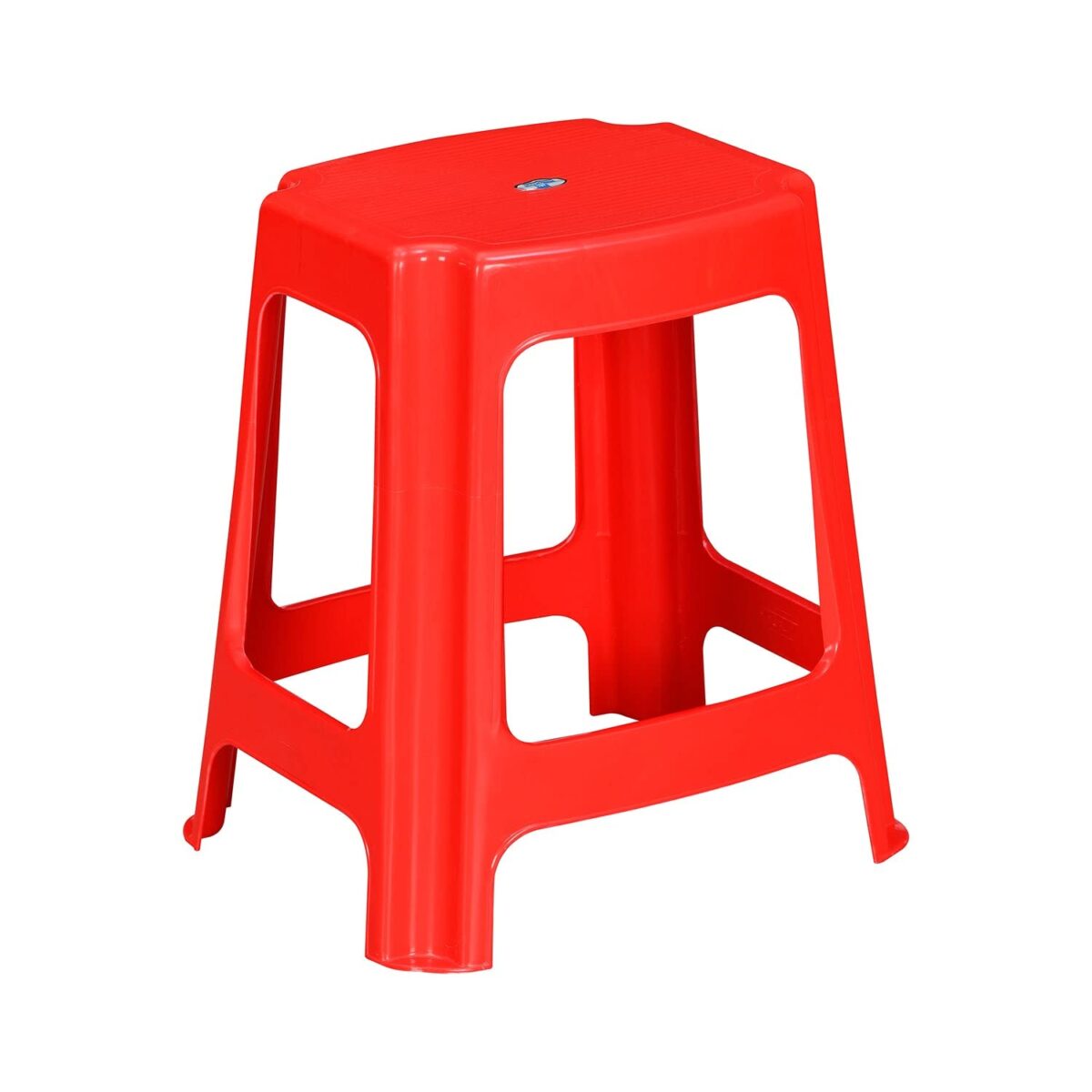 Nilkamal Strong & Durable Plastic Seating Stool – Bright Red | Multipurpose Stool for Home, Office, Bathroom, Kitchen & Garden | High Load Capacity for Adults & Kids