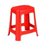 Nilkamal Strong & Durable Plastic Seating Stool – Bright Red | Multipurpose Stool for Home, Office, Bathroom, Kitchen & Garden | High Load Capacity for Adults & Kids