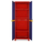 Nilkamal Vishesh Freedom Big 1 (FB 1) 2 Door Plastic Storage Cabinet | Lockable Floor Mount Cabinet for Clothes, Files & Crockery | Multi-Color (Pepsi Blue, Bright Red & Yellow)