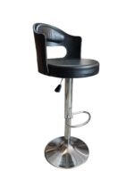 KRISHTHA Wooden Expert Rotating Chair – 360° Swivel Leather Chair for Bar, Living Room & Dining Room (Black)
