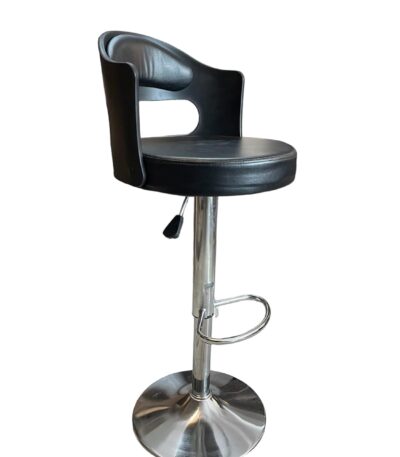 KRISHTHA Wooden Expert Rotating Chair – 360° Swivel Leather Chair for Bar, Living Room & Dining Room (Black)